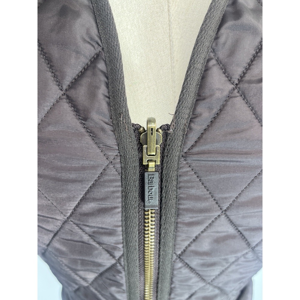 Barbour Womens Brown Quilted Fleece Lined Betty Vest Size 4 US Zip Old Money - Picture 12 of 14